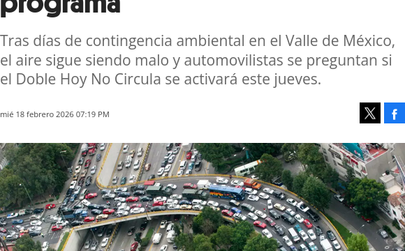 ¿Aplica Doble Hoy No Circula este jueves 19 de febrero? Revisa las restricciones vigentes en CDMX y Edomex